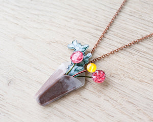 Flower Bouquet Vase Necklace