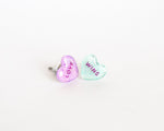 Load image into Gallery viewer, Love Wins Candy Heart Valentine Stud Earrings
