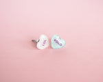 Load image into Gallery viewer, Conversation Heart Stud Earrings - LOL+YOLO
