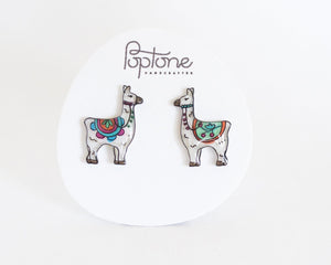 Peruvian Llama Stud Earrings