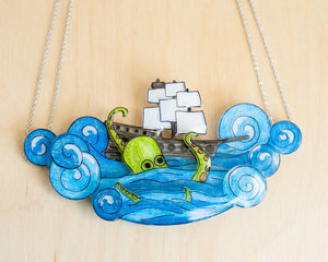 Kraken Pirate Ship Necklace