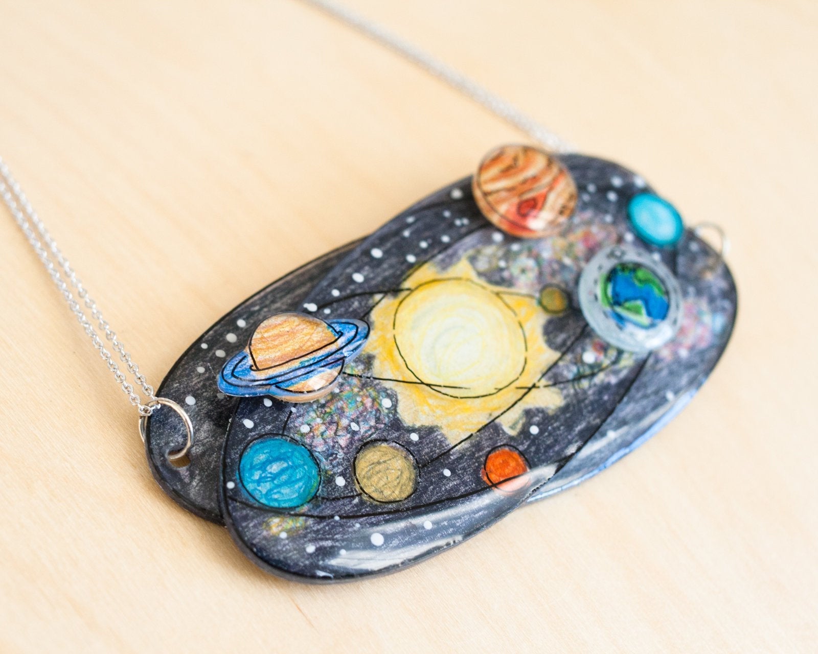 Solar System Galaxy Statement Necklace