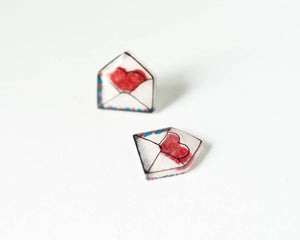 Heart Envelope Valentine's Stud Earrings