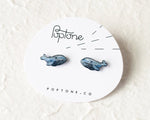 Load image into Gallery viewer, Blue Whale Stud Earrings
