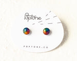 Load image into Gallery viewer, Rainbow Color Wheel Stud Earrings
