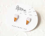 Load image into Gallery viewer, Ice Cream Cone Stud Earrings
