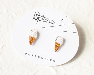 Ice Cream Cone Stud Earrings