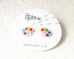 Load image into Gallery viewer, Paint Palette Stud Earrings
