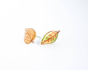 Autumn Leaf Mismatched Stud Earrings