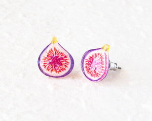 Fig Fruit Stud Earrings