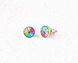 Pastel Color Wheel Stud Earrings