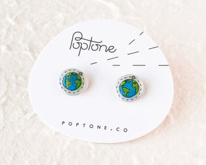 Planet Earth Stud Earrings