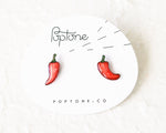 Load image into Gallery viewer, Chili Pepper Stud Earrings
