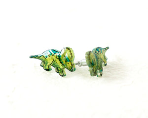 Triceratops Dinosaur Stud Earrings
