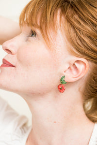 Poppy Flower Drop Earrings