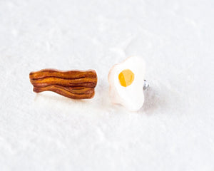 Eggs and Bacon Stud Earrings