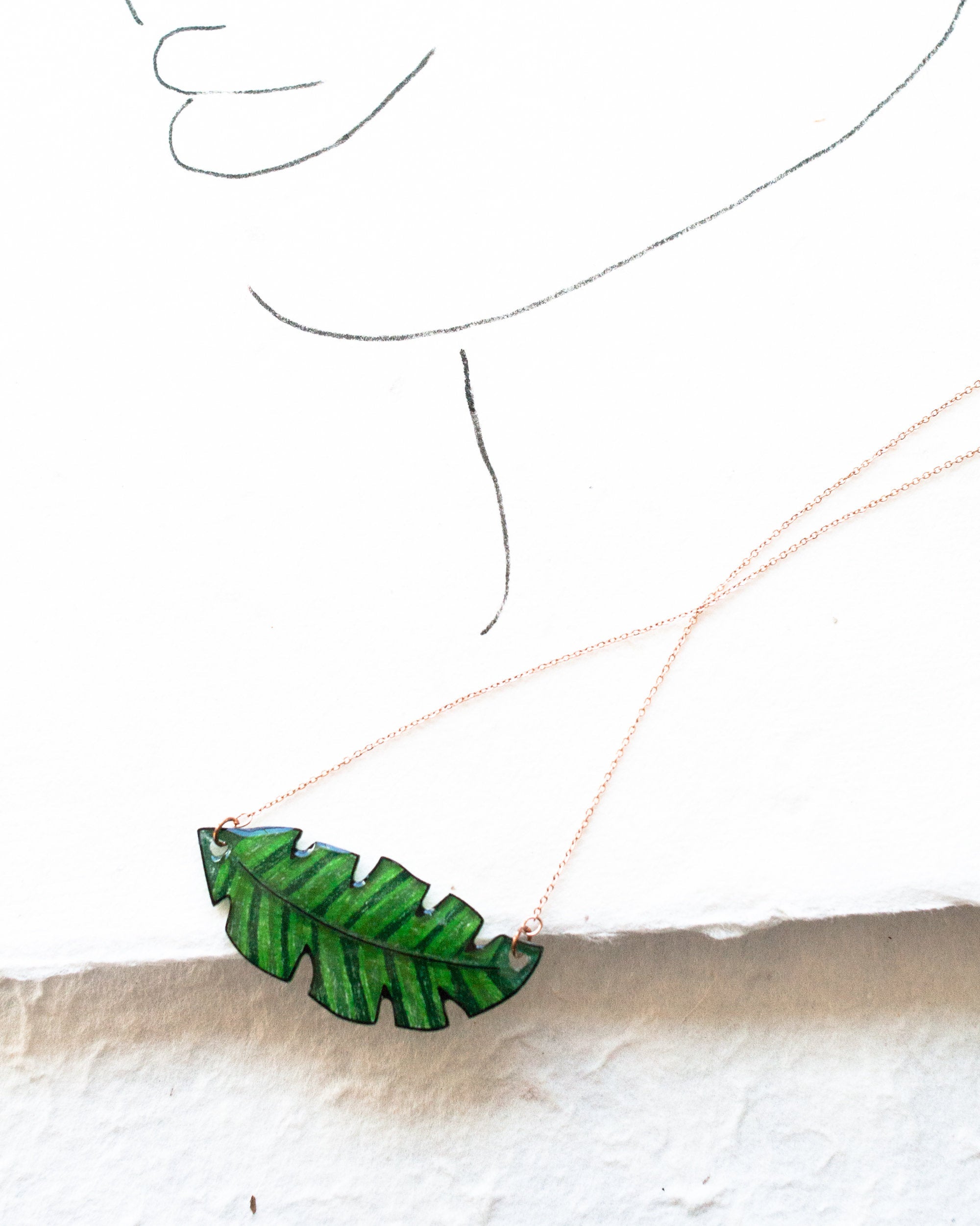 Tropical Palm Leaf Necklace