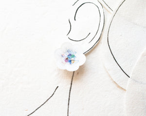 Rainbow Flower Statement Stud Earrings