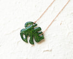 Load image into Gallery viewer, Monstera Deliciosa Leaf Pendant Necklace
