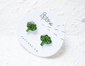 Broccoli Stud Earrings