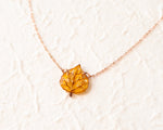 Load image into Gallery viewer, Autumn Yellow Aspen Leaf Pendant Necklace
