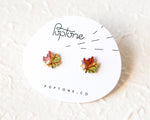 Load image into Gallery viewer, Tiny Maple Leaf Stud Earrings
