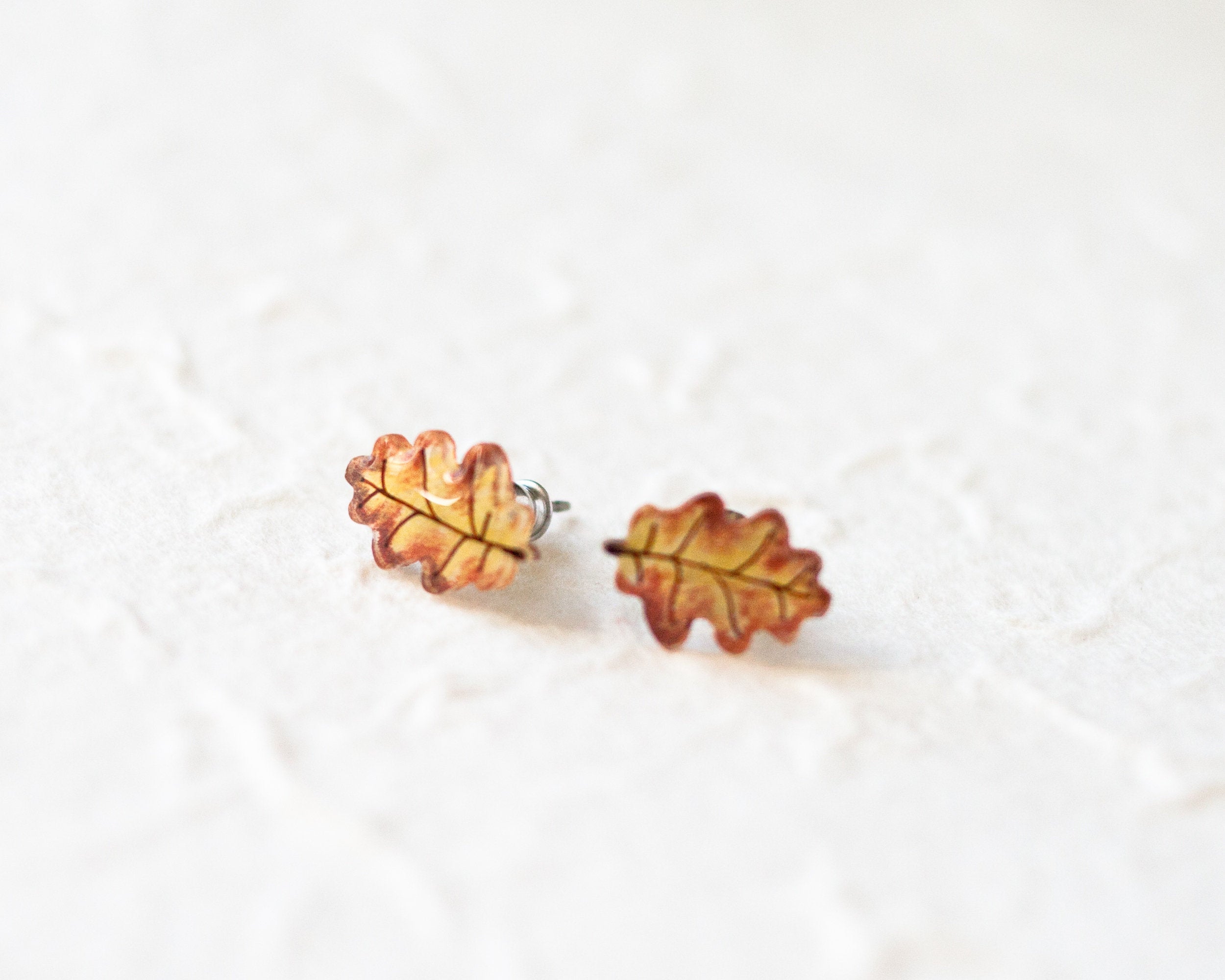 Oak Leaf Stud Earrings