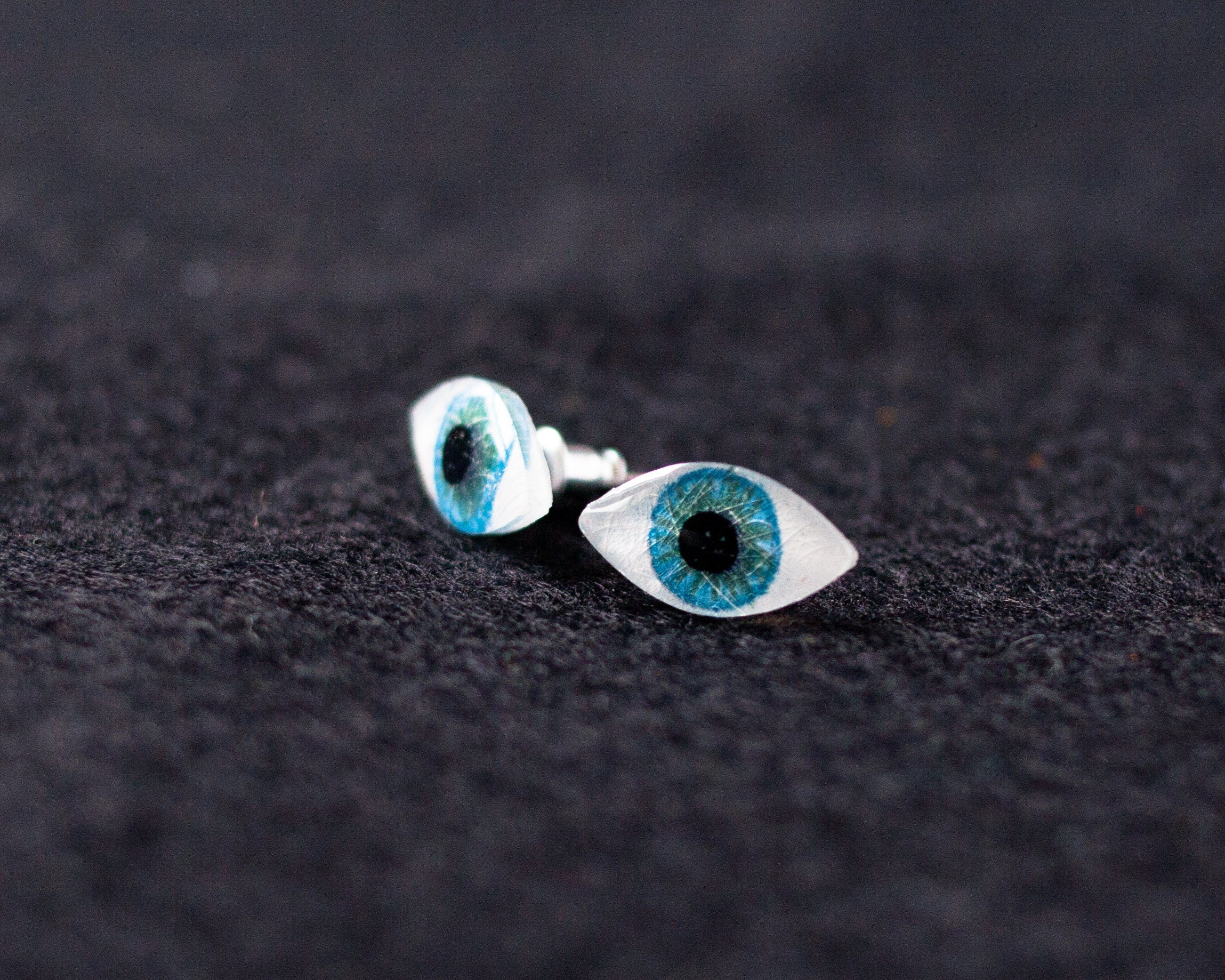 Cute Eyeball Halloween Stud Earrings | Blue Evil Eye Earrings