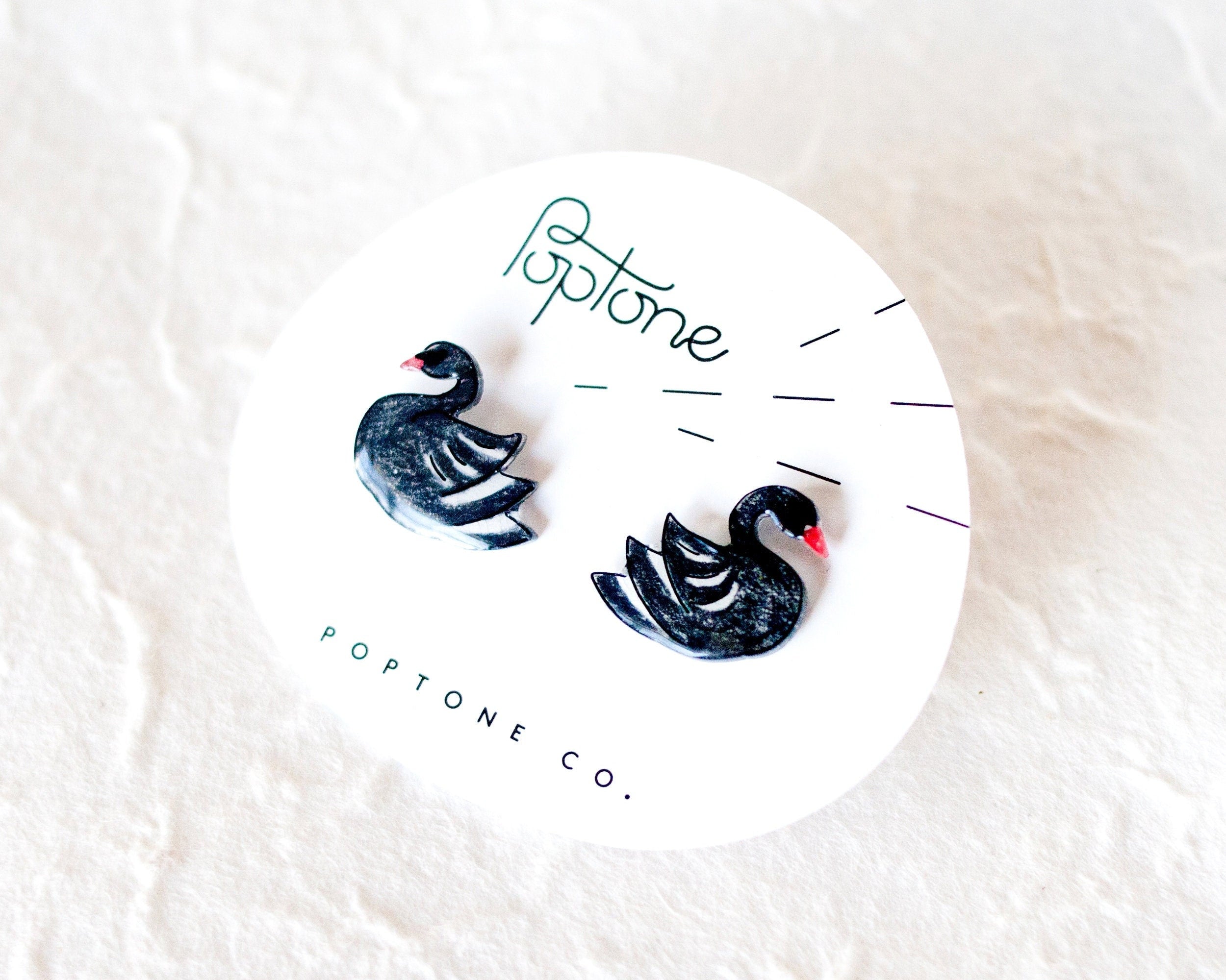 Black Swan Stud Earrings