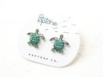 Load image into Gallery viewer, Sea Turtle Earrings | baby sea turtle studs | beach ocean life earrings

