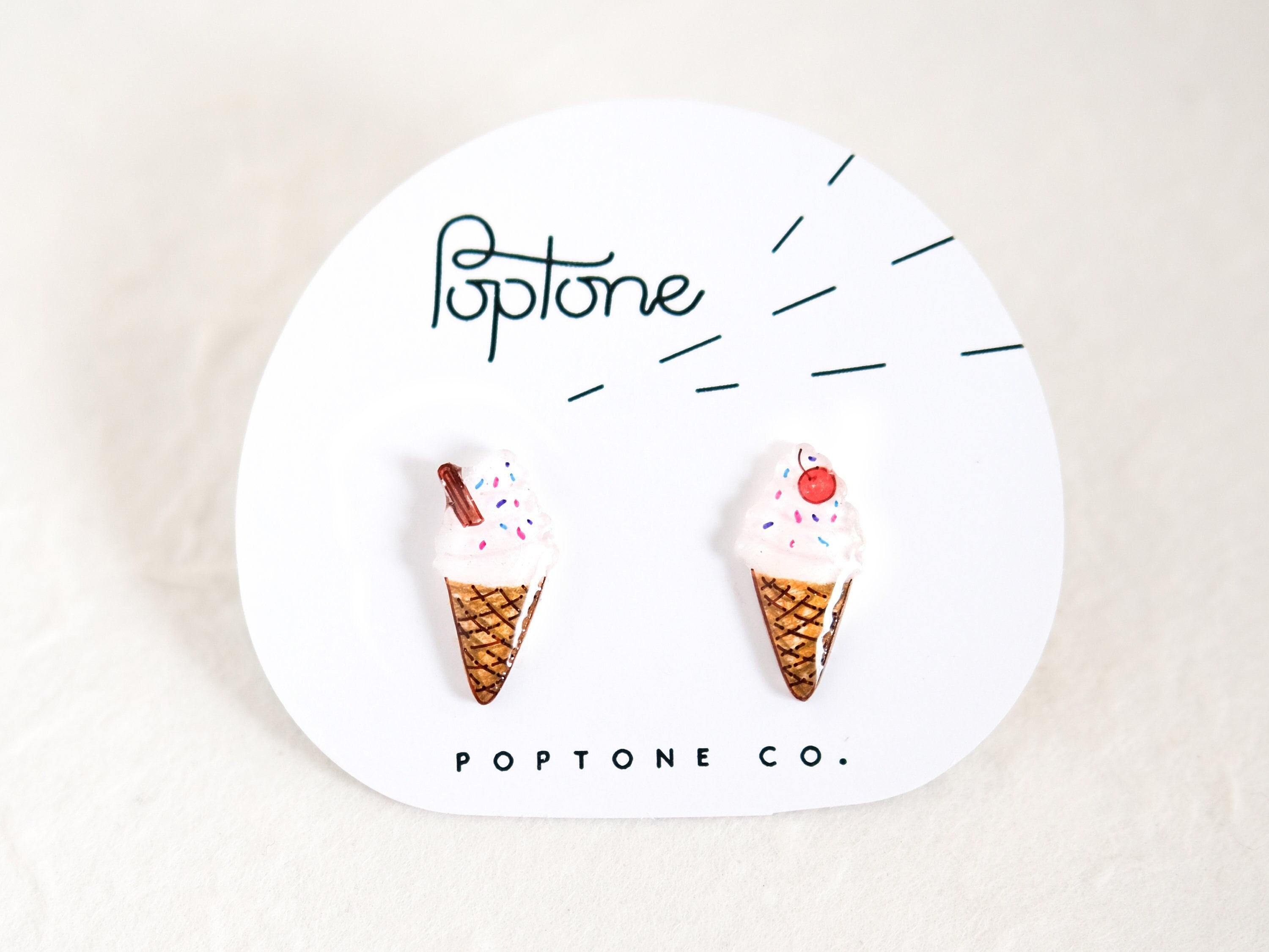 Ice Cream Cone Earrings | Kawaii food jewelry