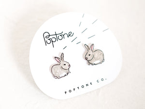 Cute Bunny Rabbit Stud Earrings | White Bunny Earrings | Easter Stud Earrings