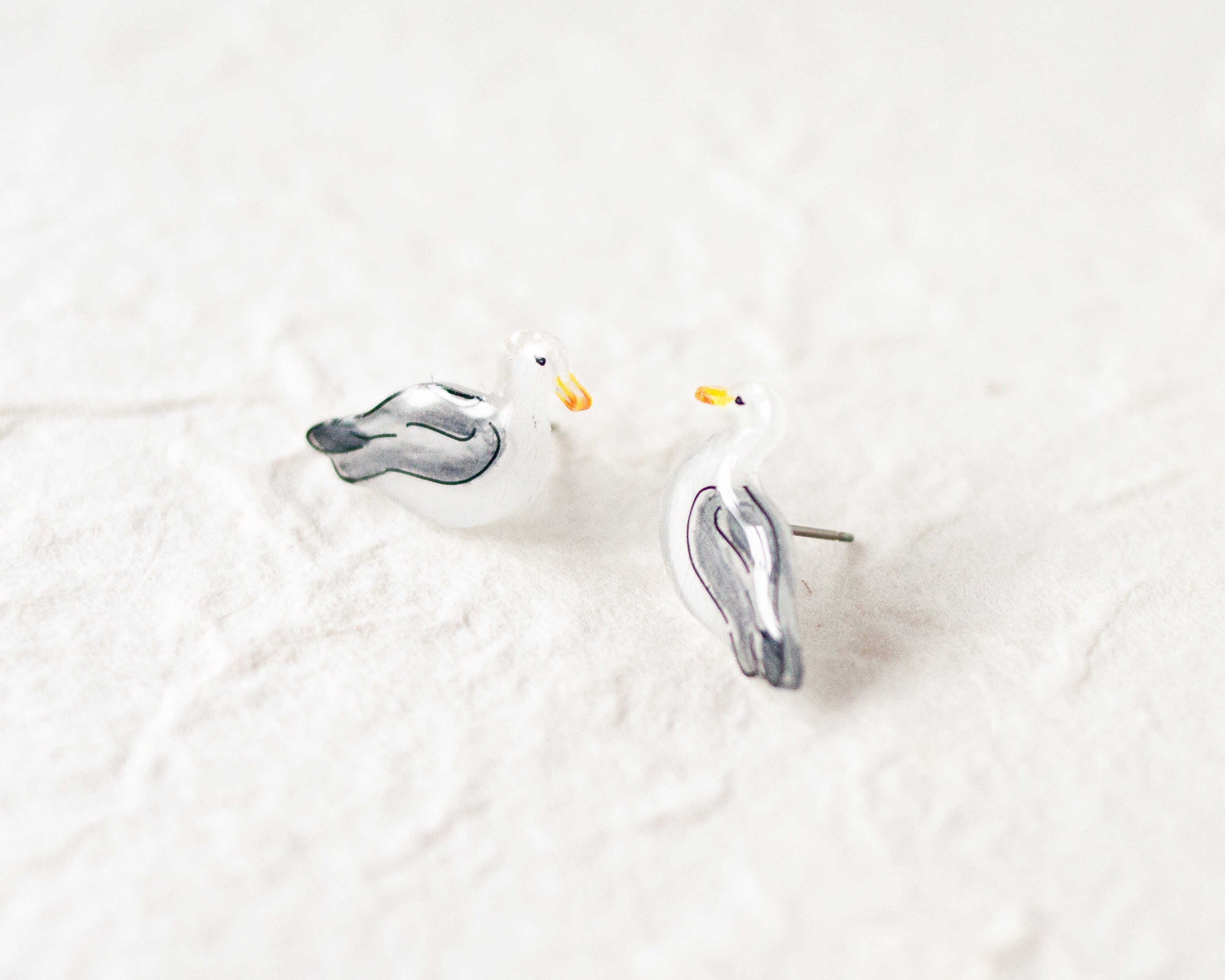 Sea Gull Stud Earrings | beach ocean earrings